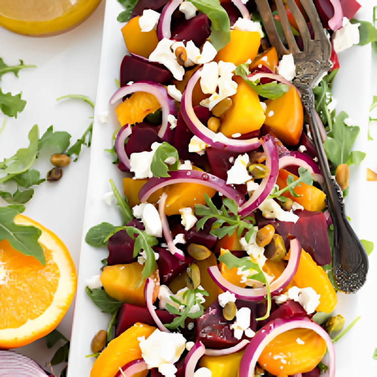 Colorful Beet and Goat Cheese Salad, Healthy Salad Recipes For Weight Loss