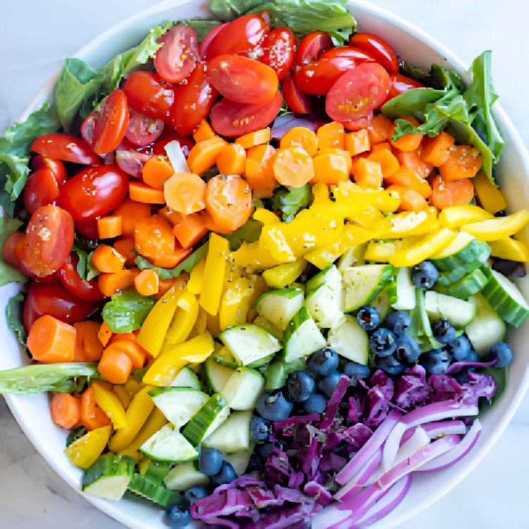 Rainbow Veggie and Tofu Salad, Healthy Salad Recipes For Weight Loss