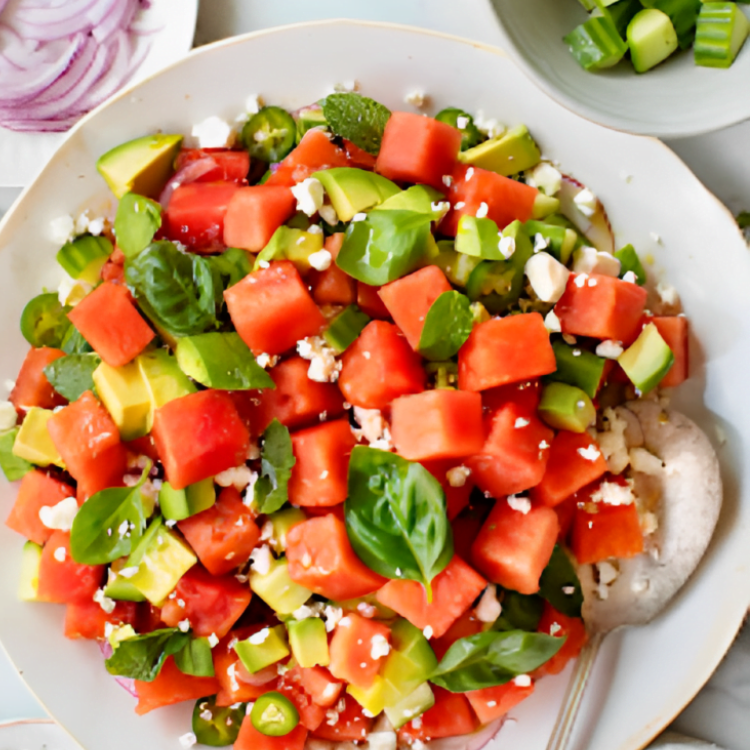Summer Watermelon and Feta Salad ,Healthy Salad Recipes For Weight Loss