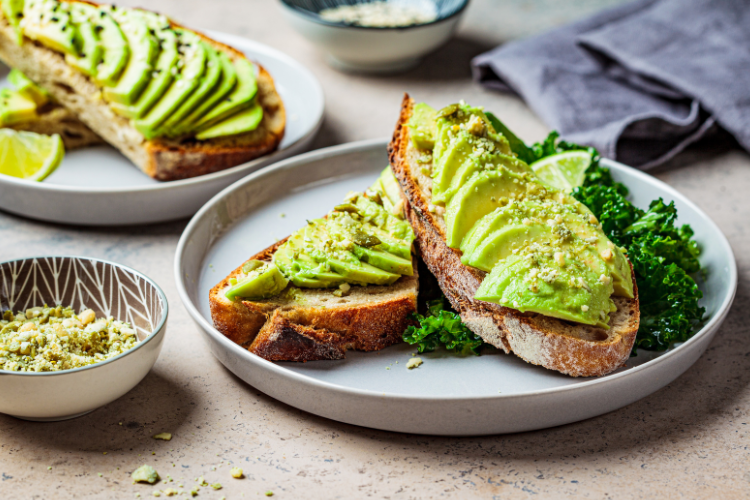 Low-Calorie Snacks For Weight Loss,  Avocado slices on whole-grain toast