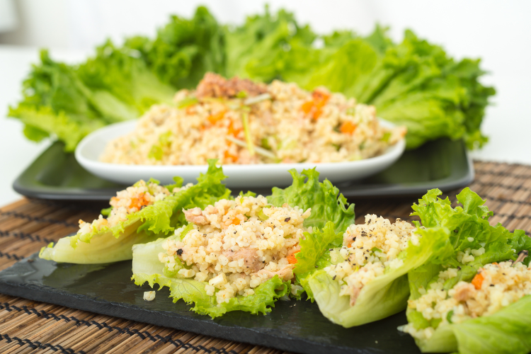 Low-Calorie Snacks For Weight Loss, Tuna salad lettuce wraps